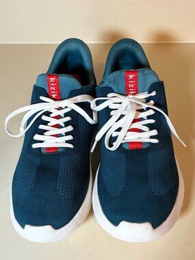 Kizik Athens Hands Free Low Top Shoes Athletic Sneakers Blue White Womens 10.5